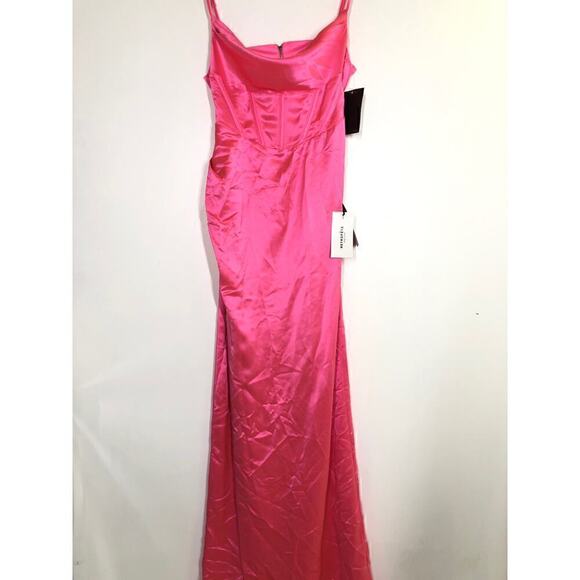 Retrofete Rosa Dress Corset Evening Gown Maxi Hyper Pink NWT Size Large - Picture 9 of 16